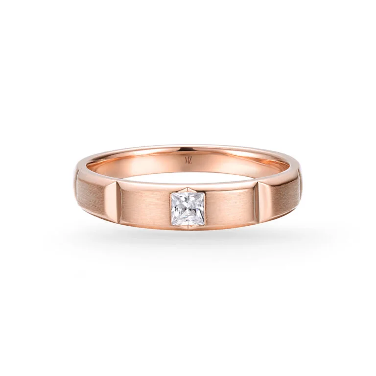 Cặp nhẫn cưới Vàng 18K đính đá
